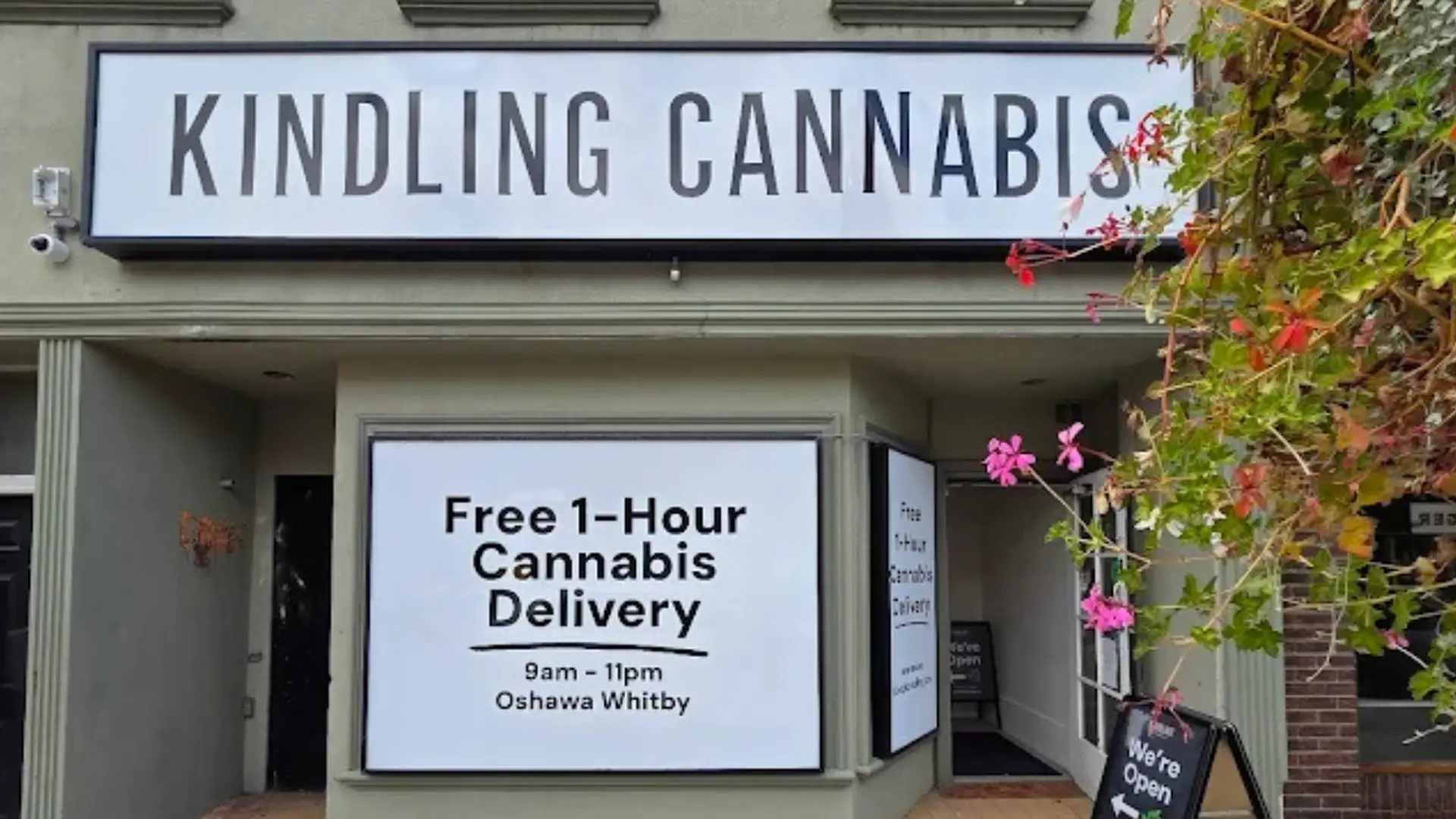 Storefront of Kindling cannabis store at 22 Simcoe St S, Oshawa (L1H 4G2)