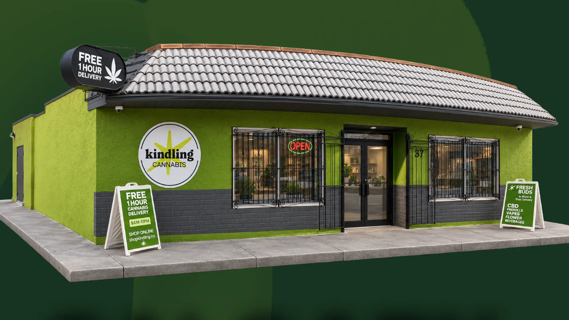 kindling cannabis 1 hour free delivery location thumbnail