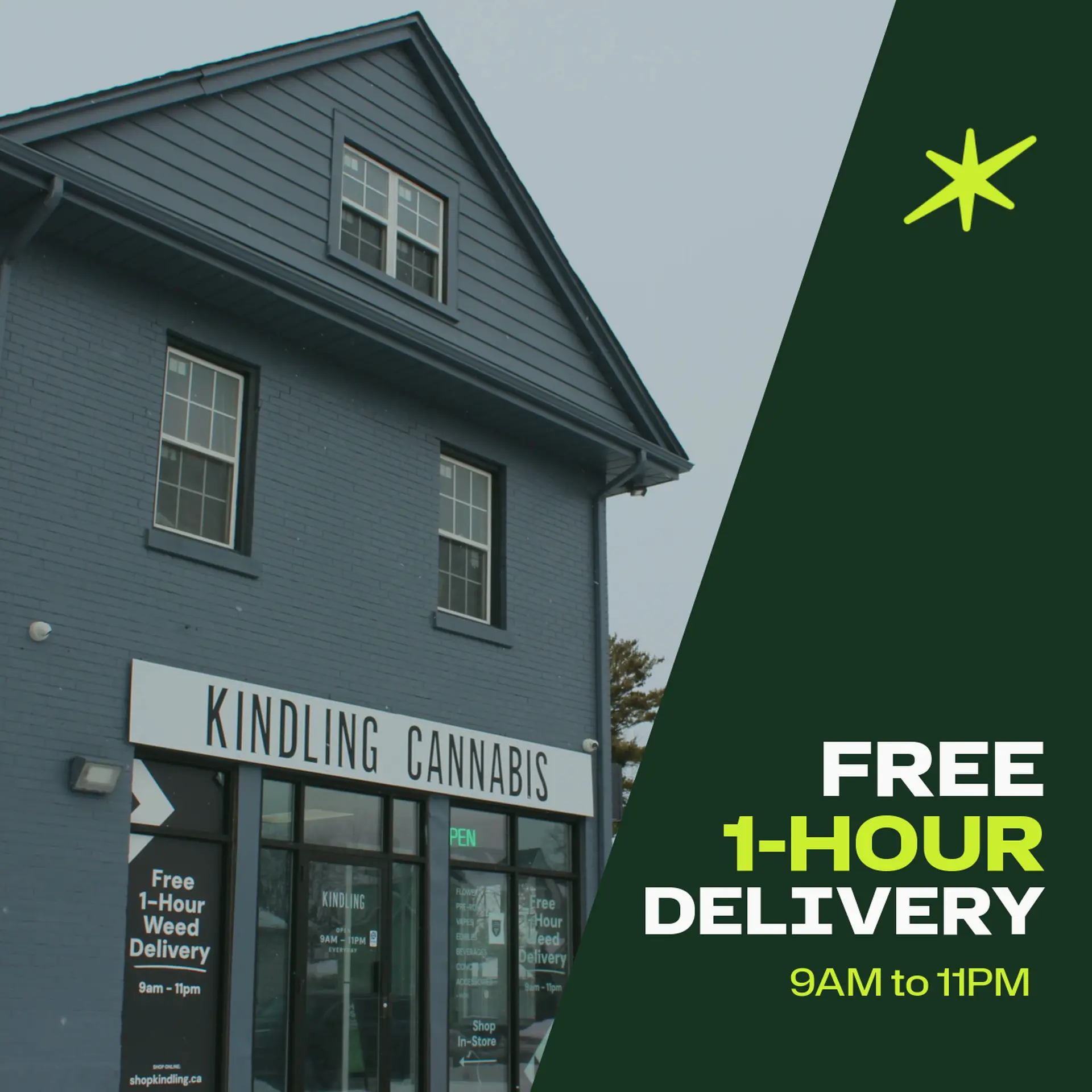 kindling cannabis 1 hour free delivery location thumbnail