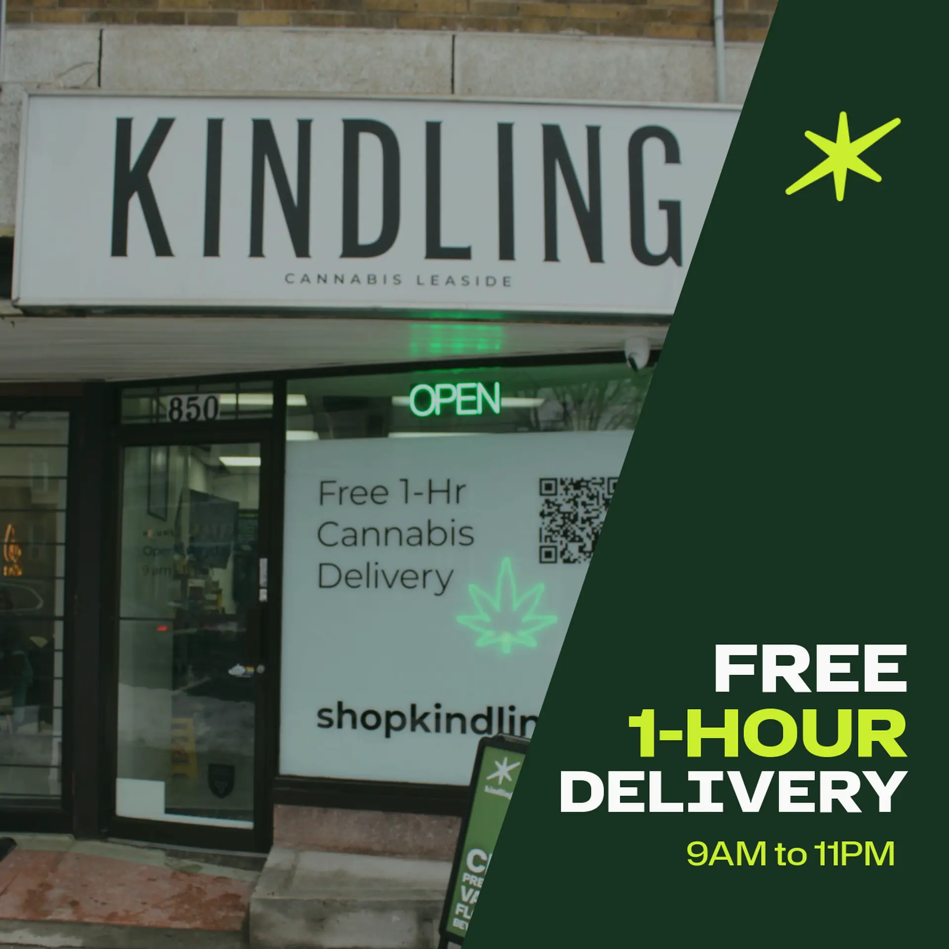 kindling cannabis 1 hour free delivery location thumbnail