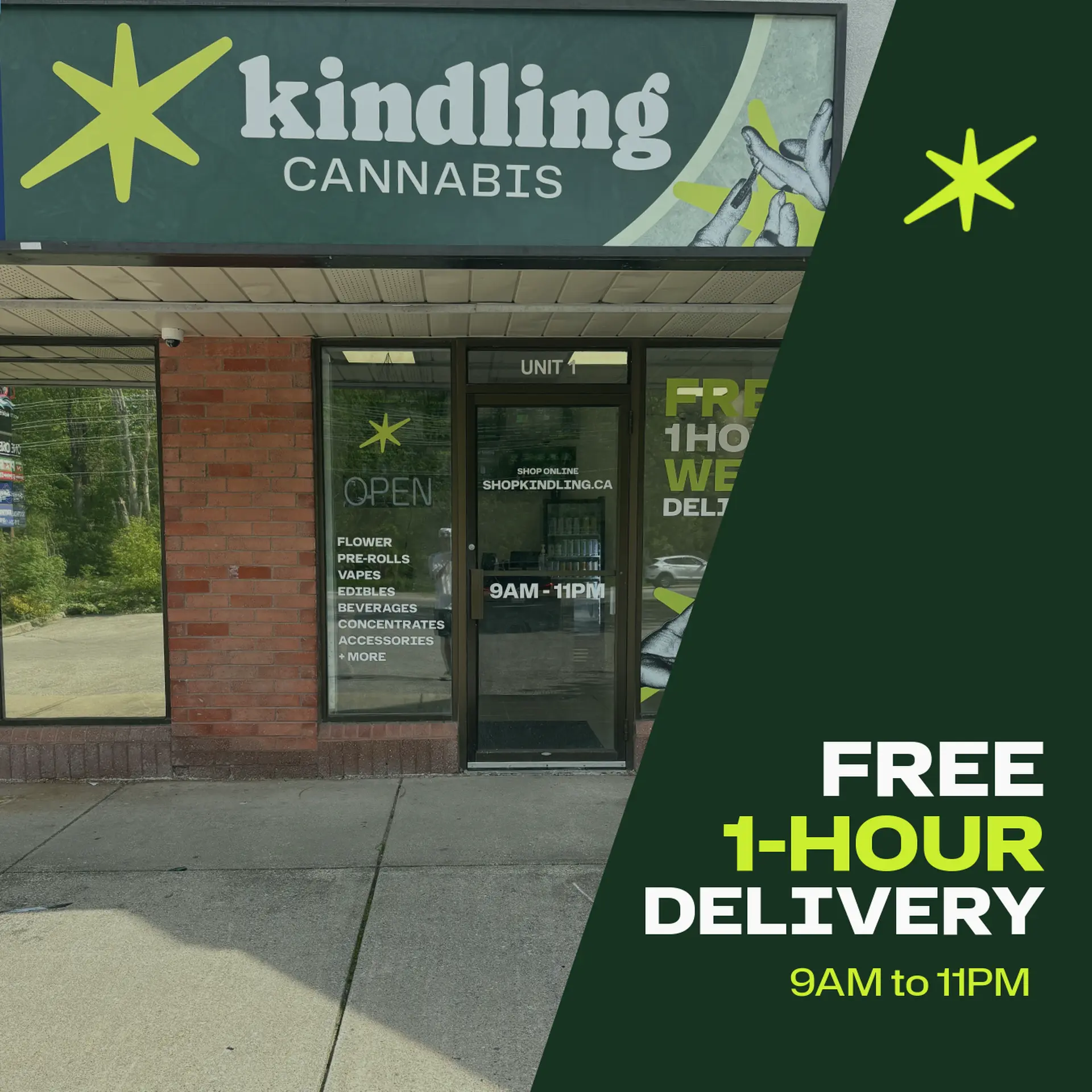 kindling cannabis 1 hour free delivery location thumbnail