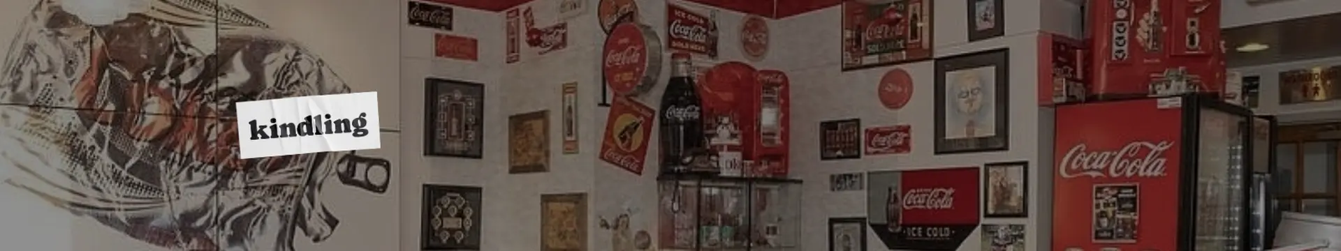 coca cola cans fridge diner kindling cannabis delivery logo