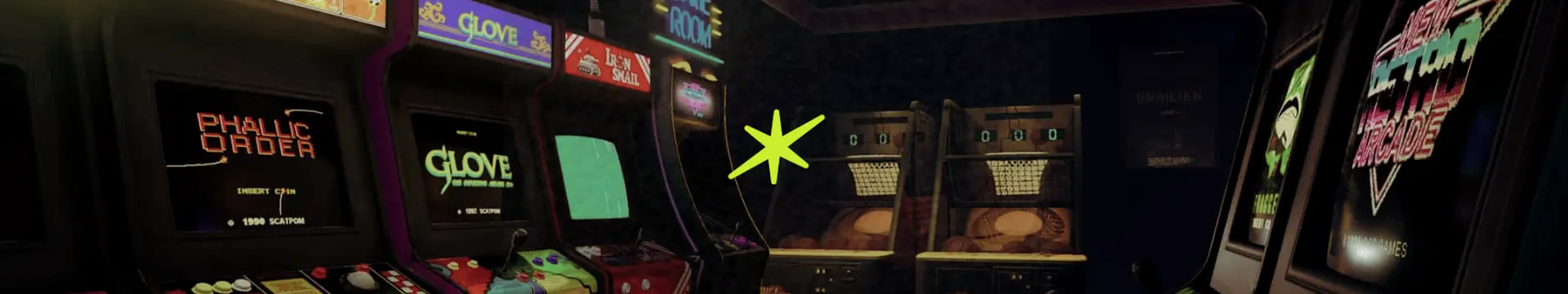 arcade machines with a kindling cannabis and weed delivery logo