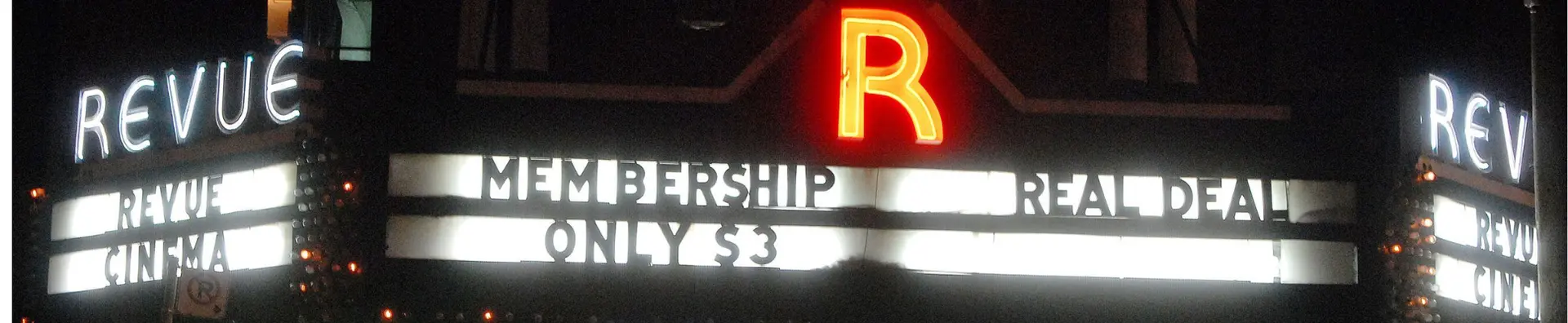 renue cinema toronto old lightbox sign close to toronto cannabis store kindling