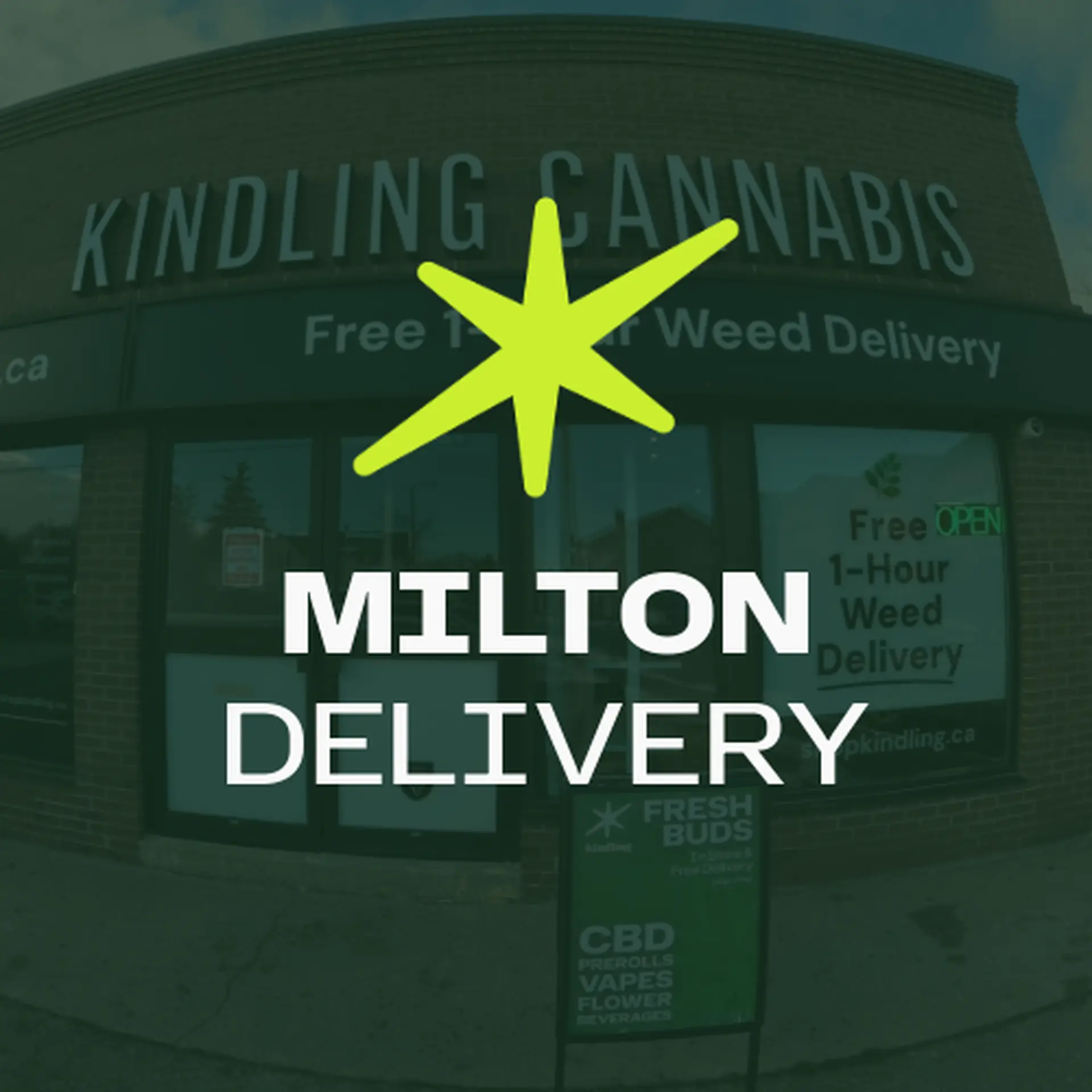 kindling cannabis delivery service under 1 hour store milton