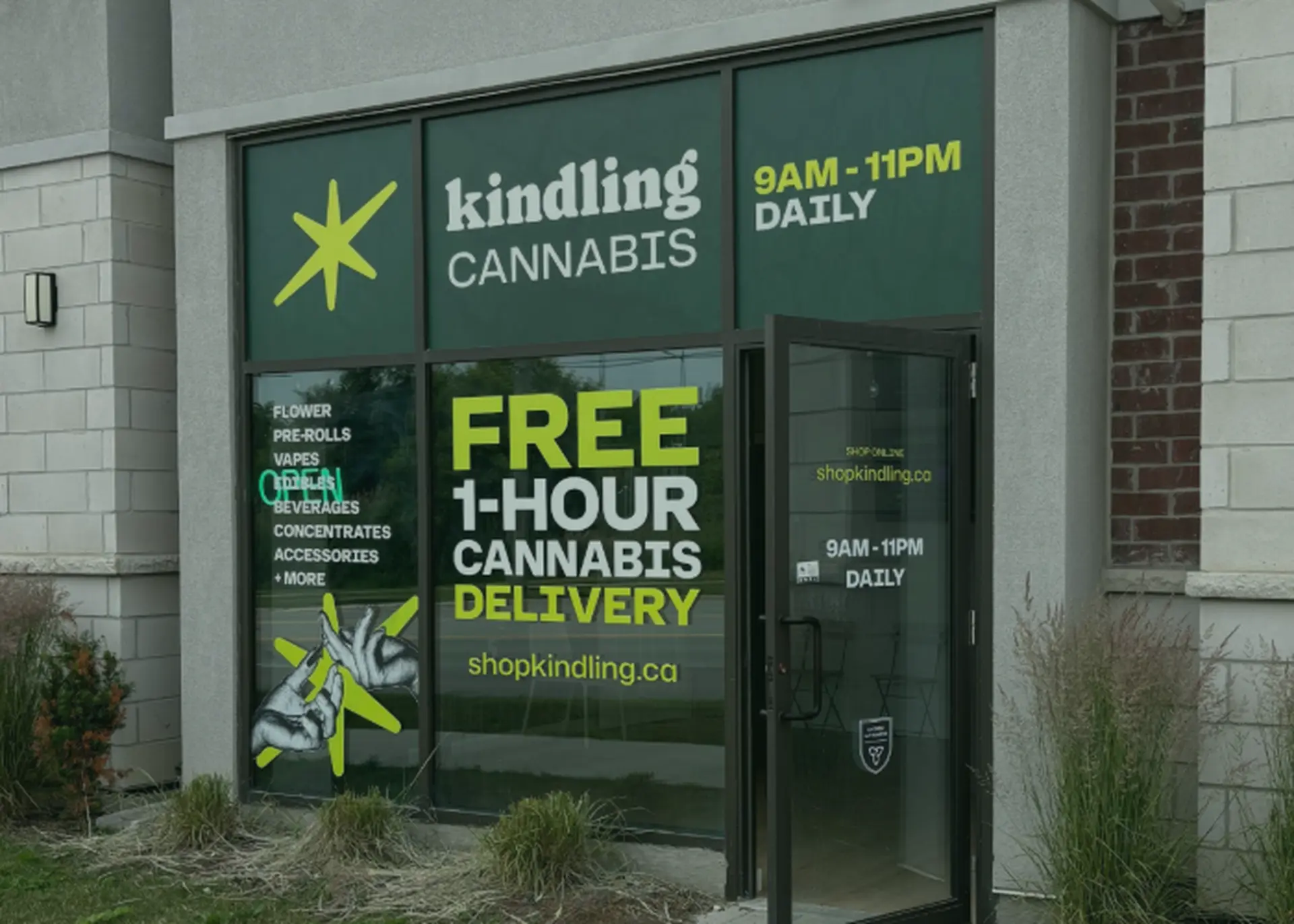 kindling cannabis 1 hour free delivery home page hero bradford grand opening