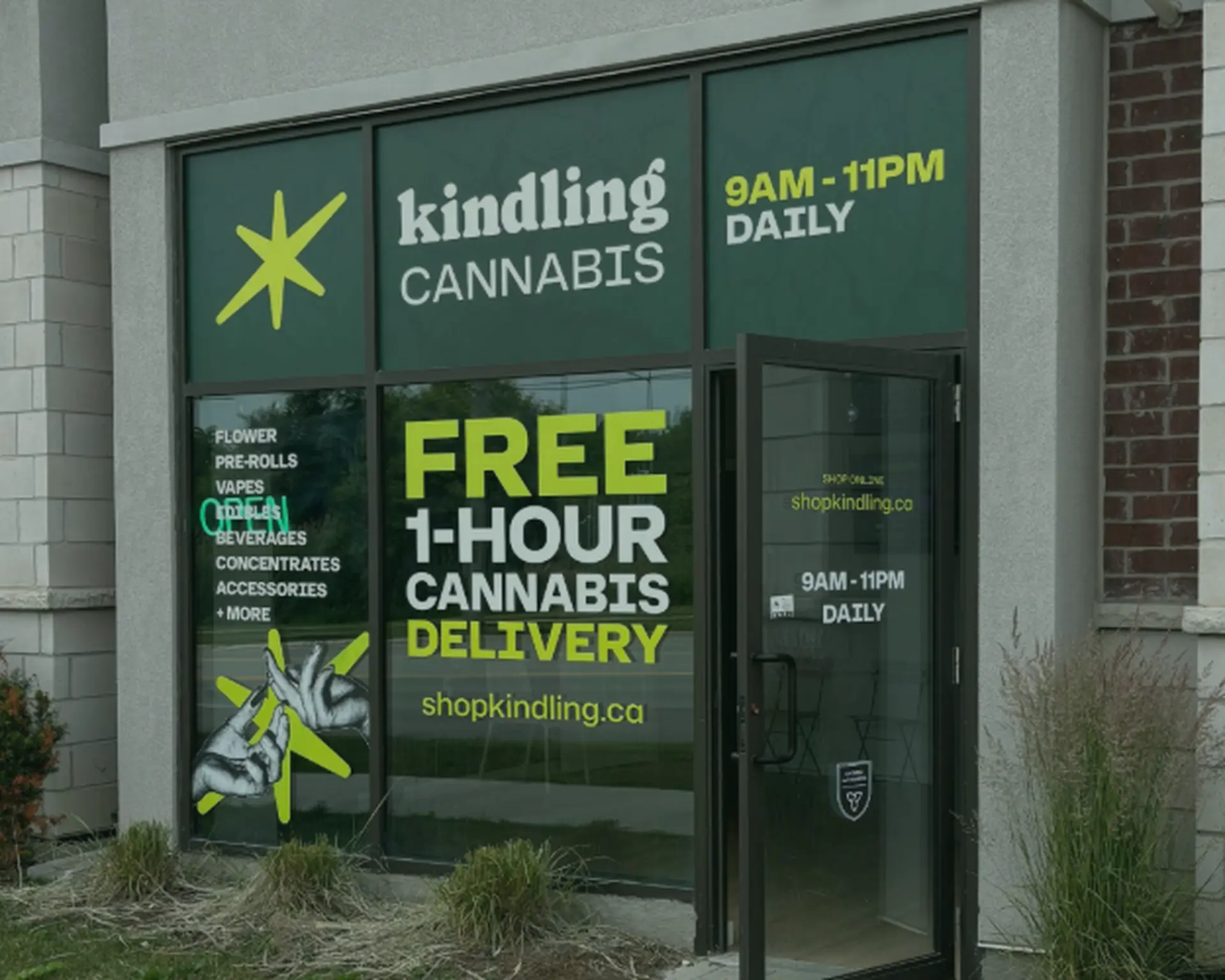 kindling cannabis 1 hour free delivery home page hero bradford grand opening