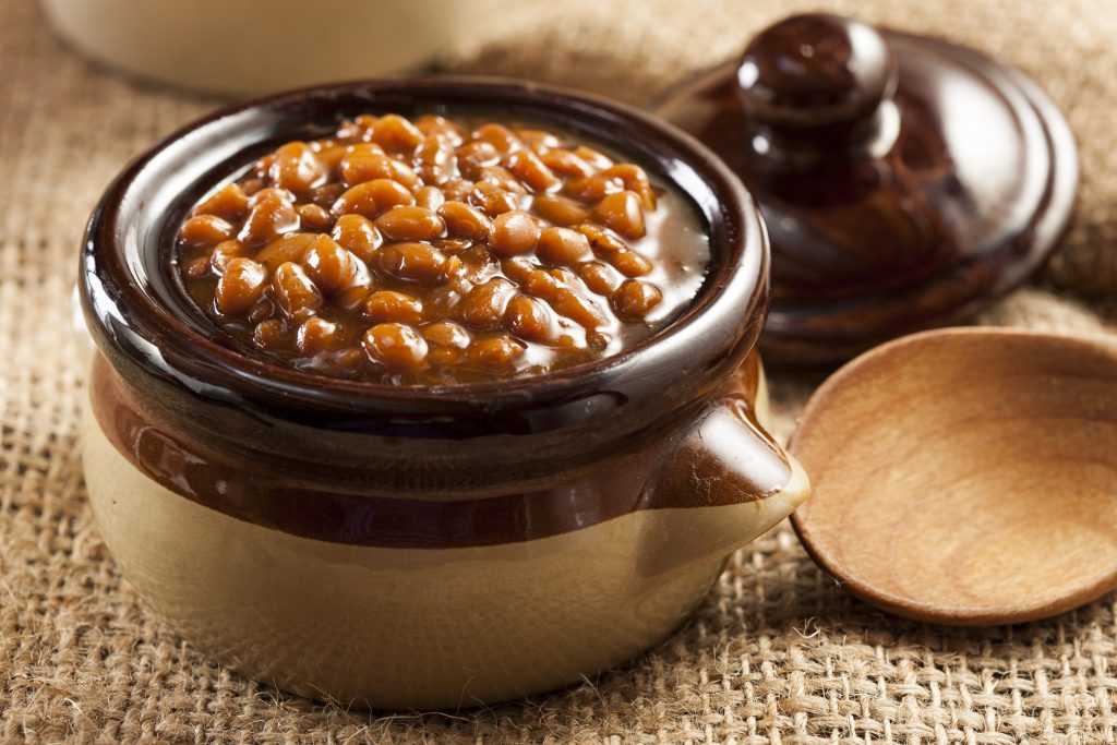 Fèves au lard au sirop et bacon