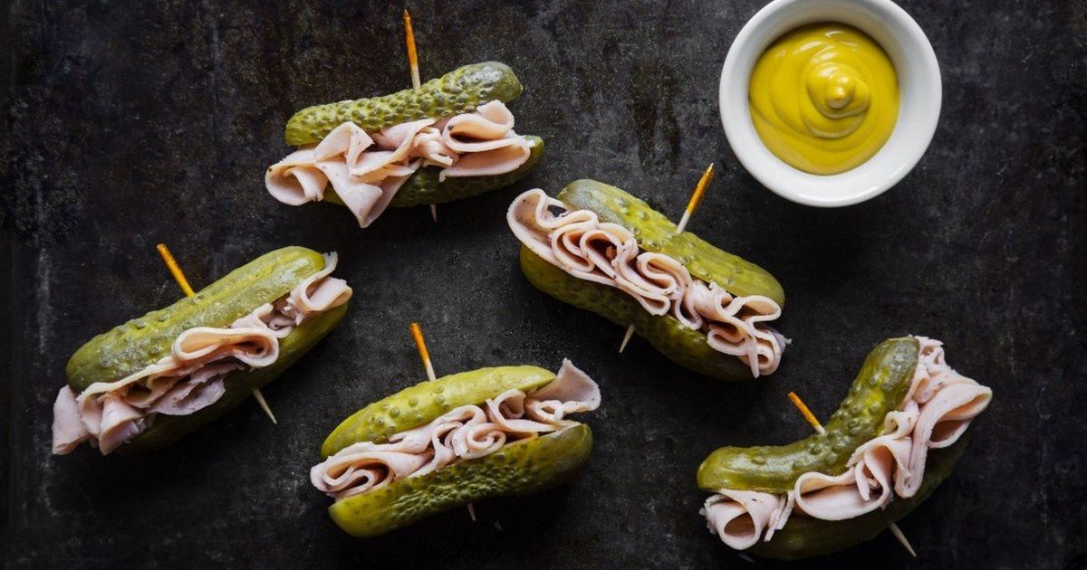Mini Montreal sandwiches with pickles