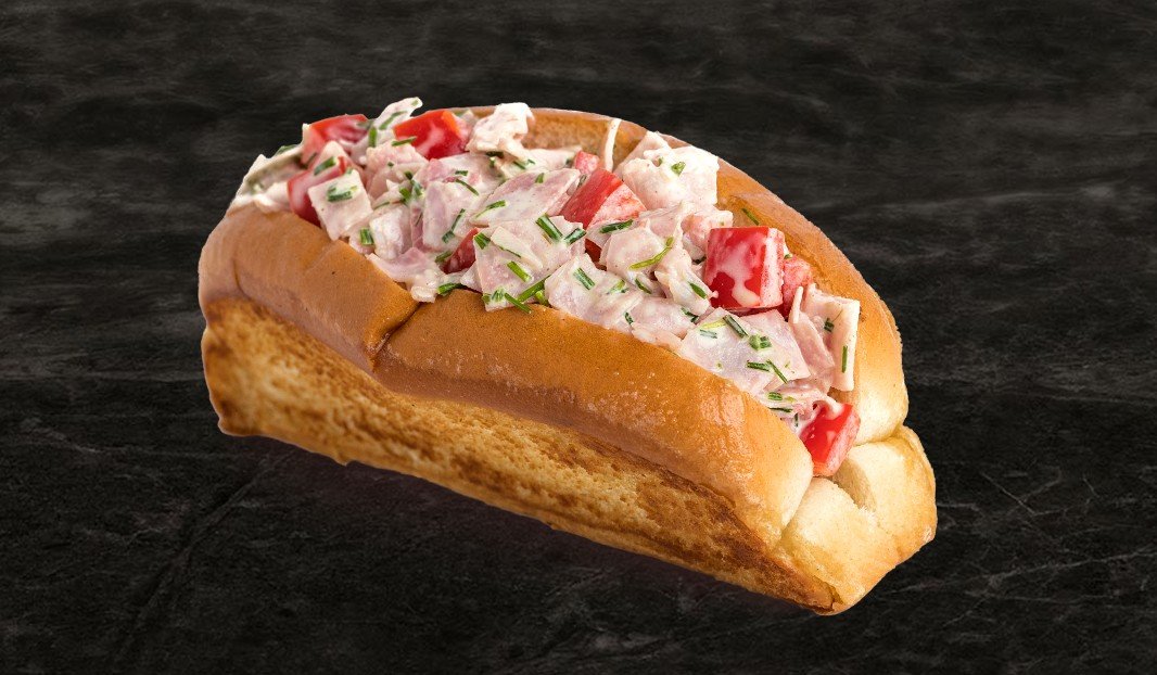 Guédille au jambon avec poivron rouge et ciboulette
