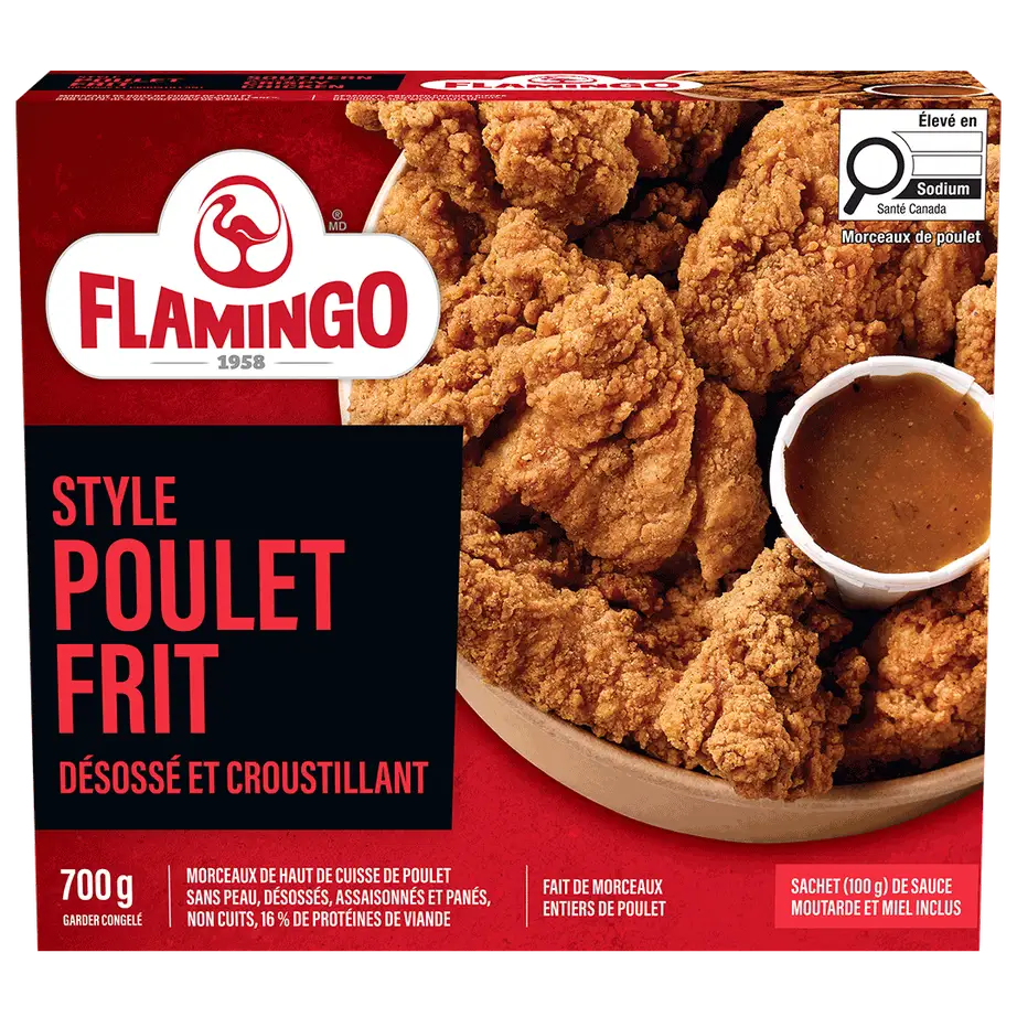 Style poulet frit désossé et croustillant de Flamingo