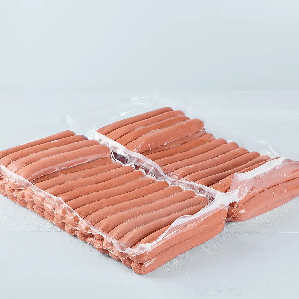 Saucisses fumées tout boeuf dans l'emballage