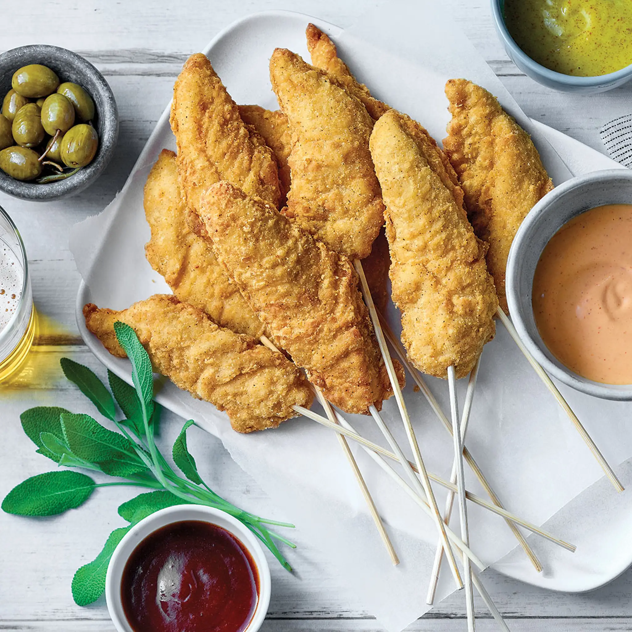 Filets de poulet panés satay