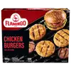 Flamingo chicken burgers