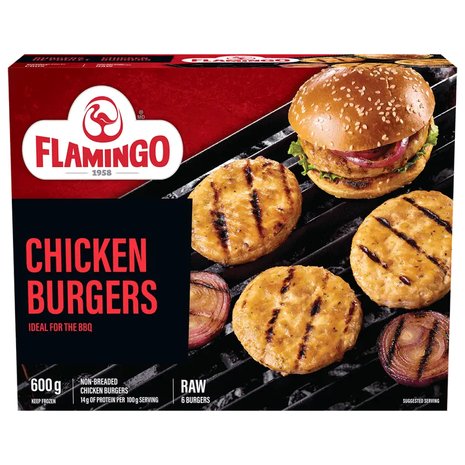 Flamingo chicken burgers