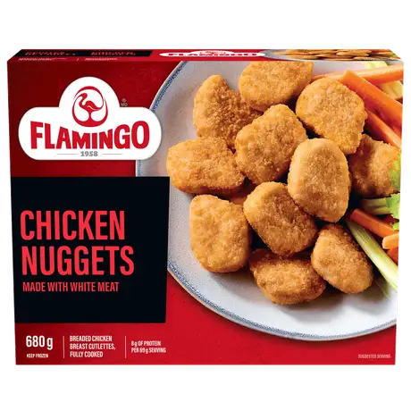 Flamingo chicken nuggets made with white meat