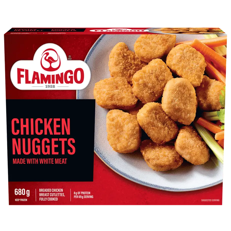 Flamingo chicken nuggets made with white meat