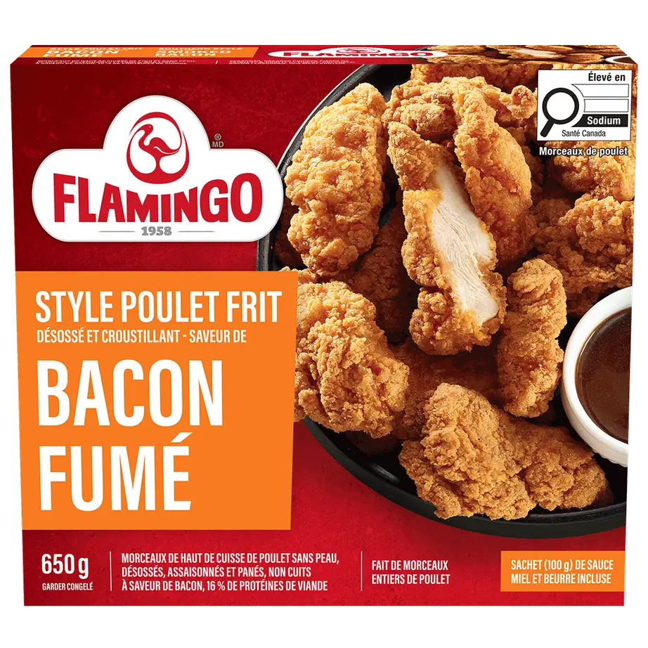 Style poulet frit saveur de bacon fumé de Flamingo