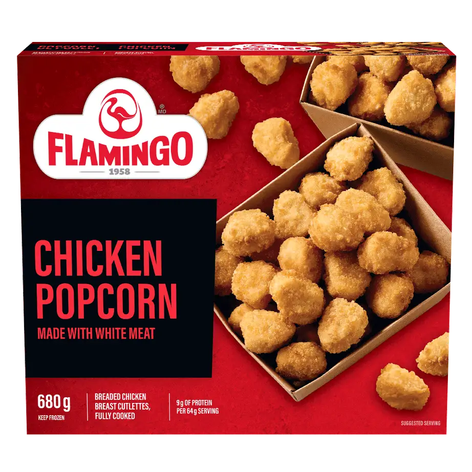 Flamingo chicken popcorn made with white meat