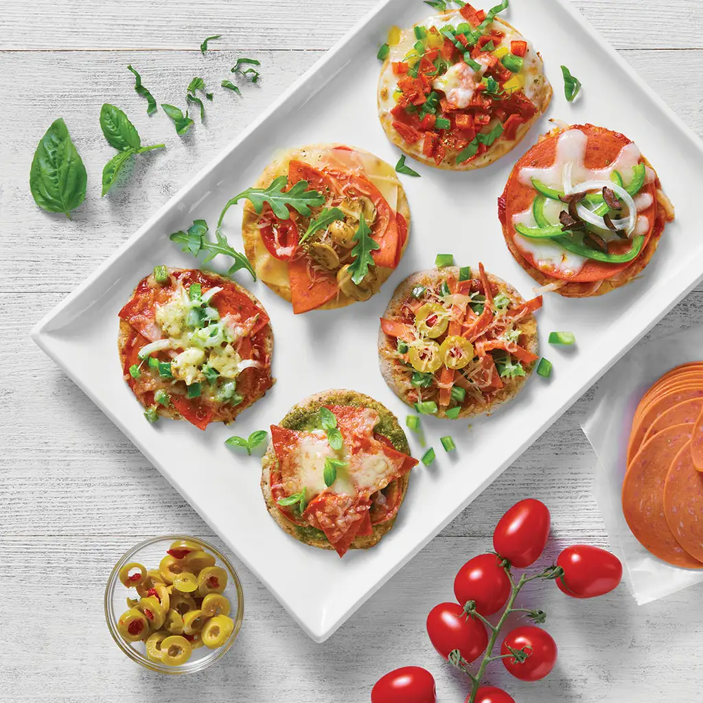 Minis bouchées pizza au pepperoni tranché