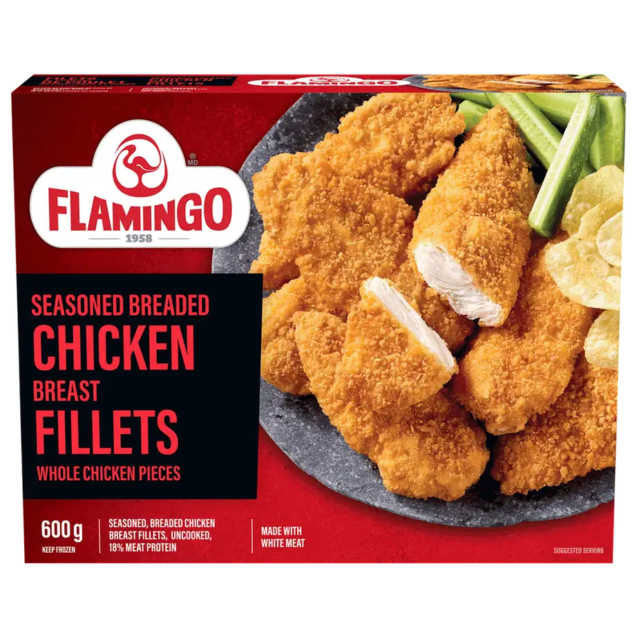 Flamingo seasoned breaded chicken breast fillets