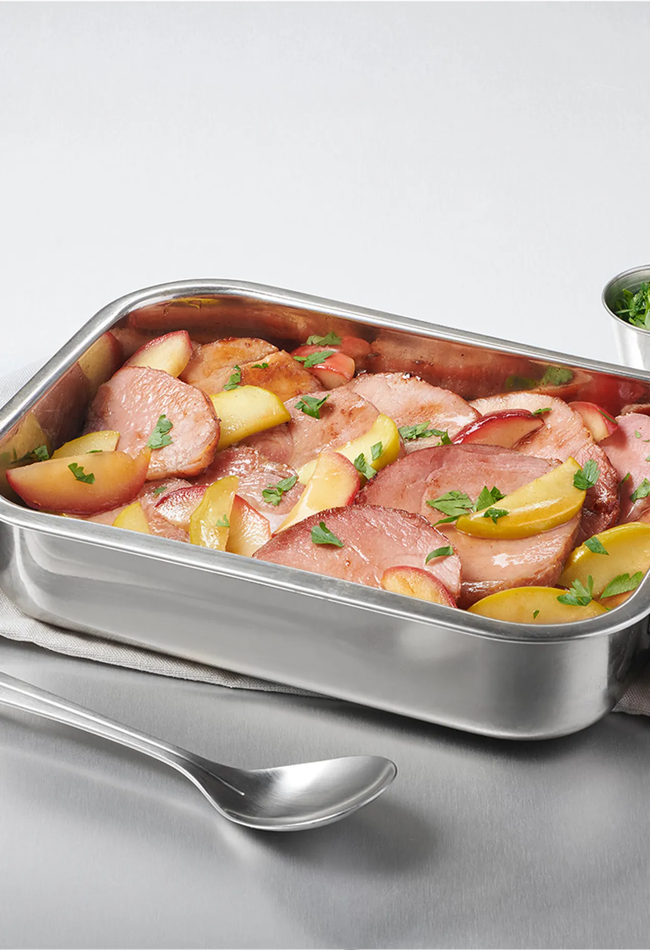 Grillades de jambon aux pommes caramélisées à l'érable