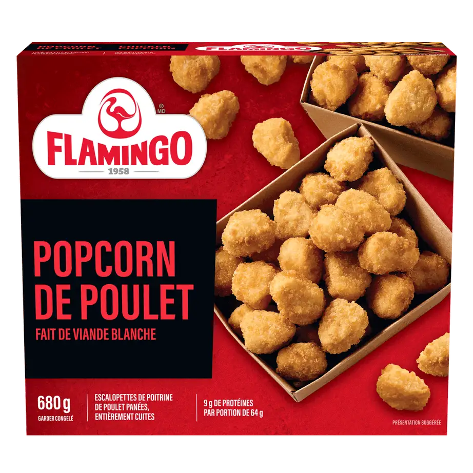 Popcorn de poulet fait de viande blanche par Flamingo