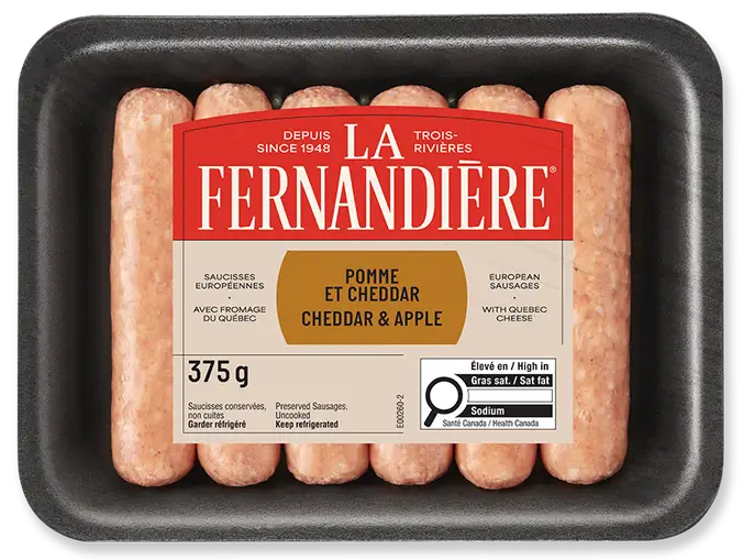 Saucisses signature pomme et cheddar La Fernandière