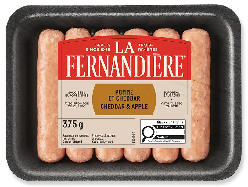 Saucisses signature pomme et cheddar La Fernandière