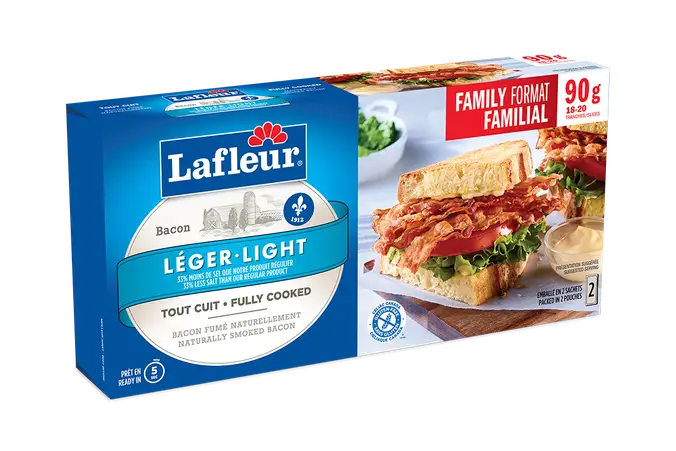 Bacon tout cuit moins de sel