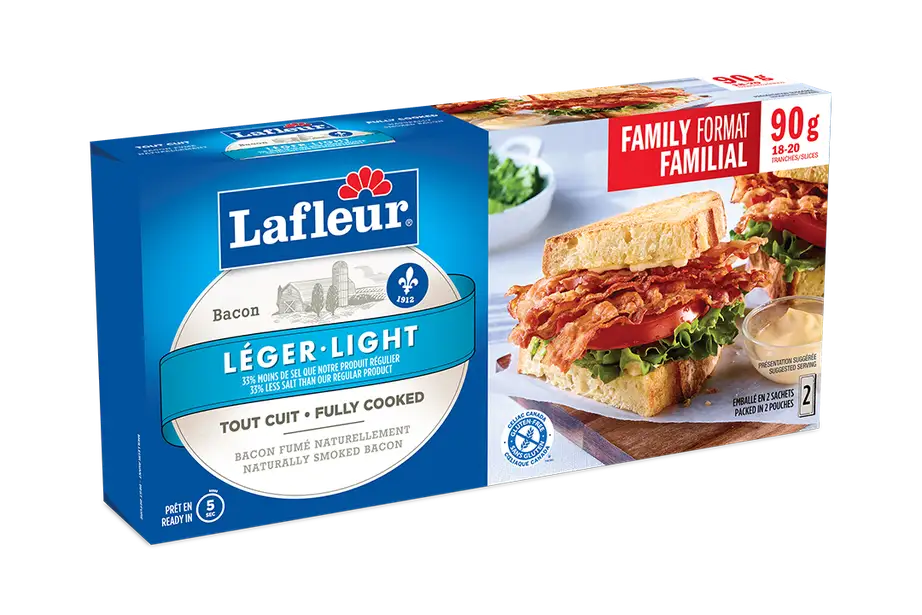 Bacon tout cuit moins de sel