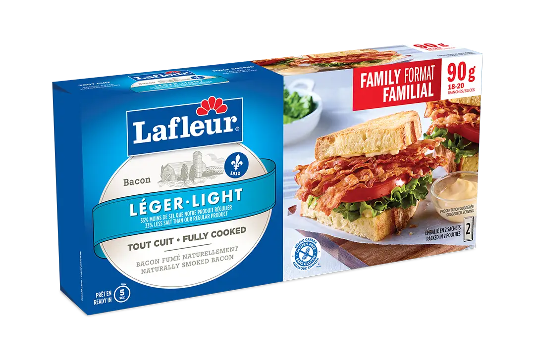 Bacon tout cuit moins de sel