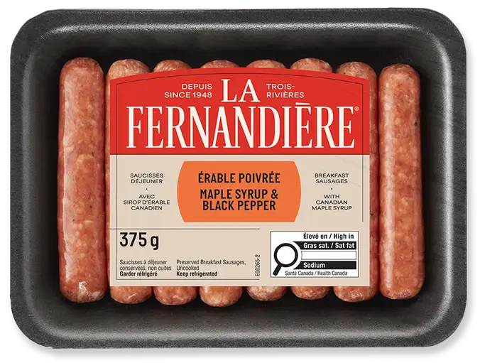 Saucisses déjeuner érable poivrée La Fernandière