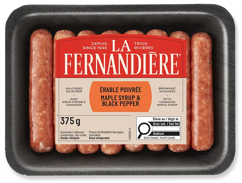 Saucisses déjeuner érable poivrée La Fernandière