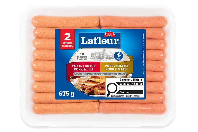 Saucisses fraîches duo porc et boeuf, et porc et érable