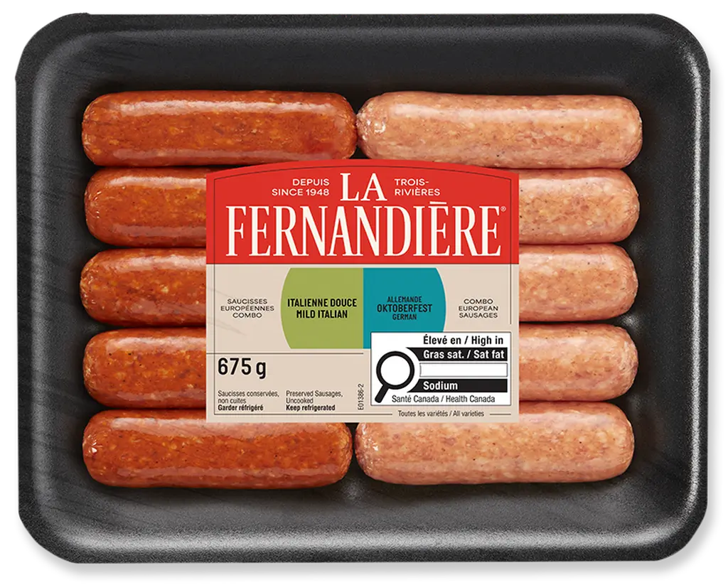 Saucisses combo italienne douce et oktoberfest La Fernandière