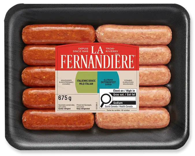 Saucisses combo italienne douce et oktoberfest La Fernandière