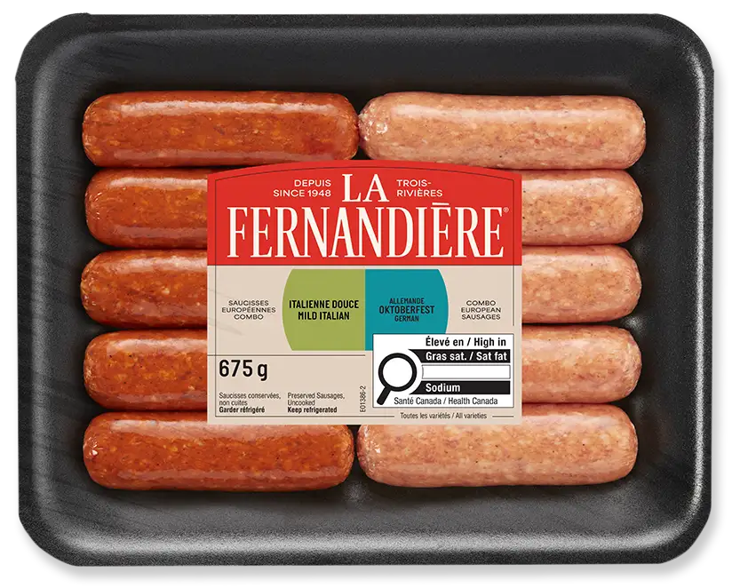 Saucisses combo italienne douce et oktoberfest La Fernandière
