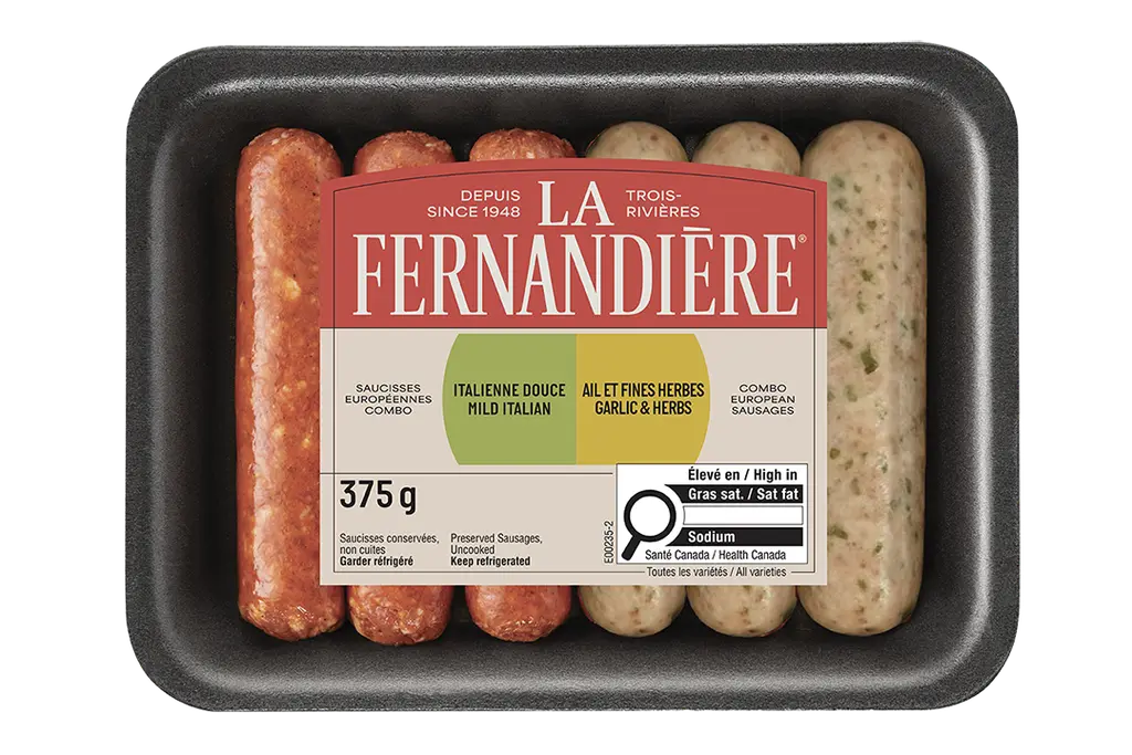 Saucisses italienne douce et ail et fines herbes La Fernandière
