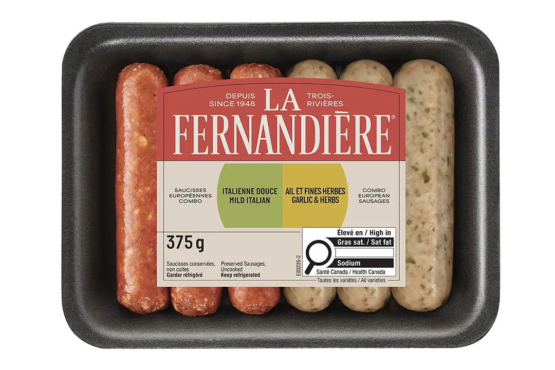 Saucisses italienne douce et ail et fines herbes La Fernandière