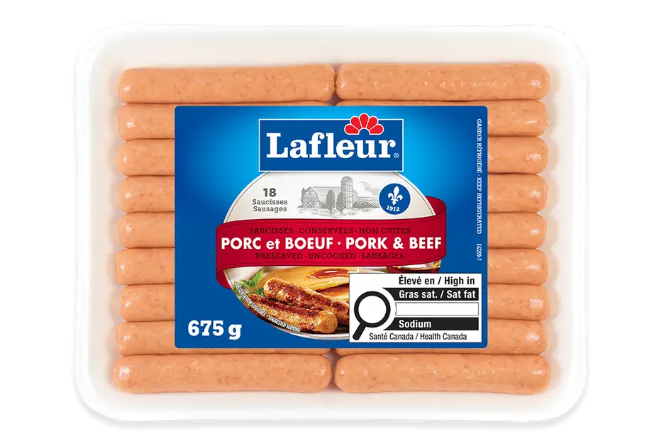 Saucisses déjeuner porc et boeuf format familiale
