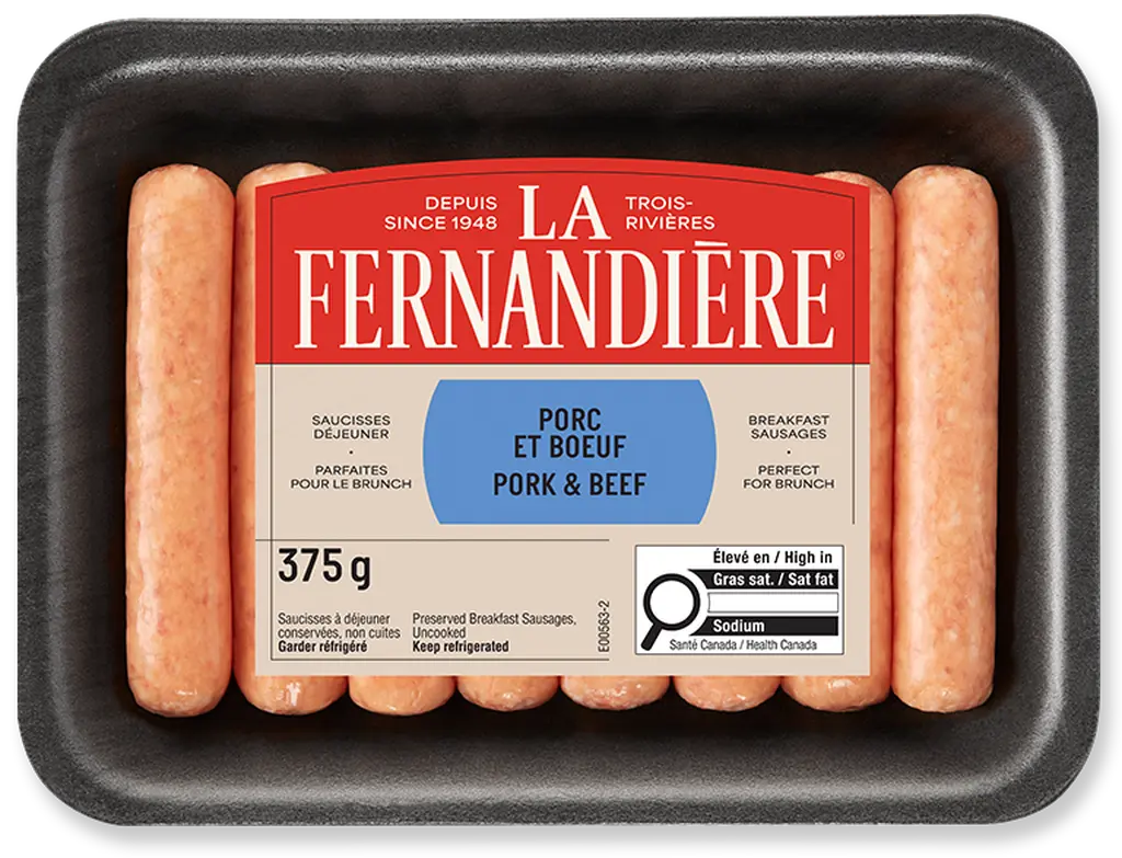 Saucisses déjeuner porc et boeuf La Fernandière