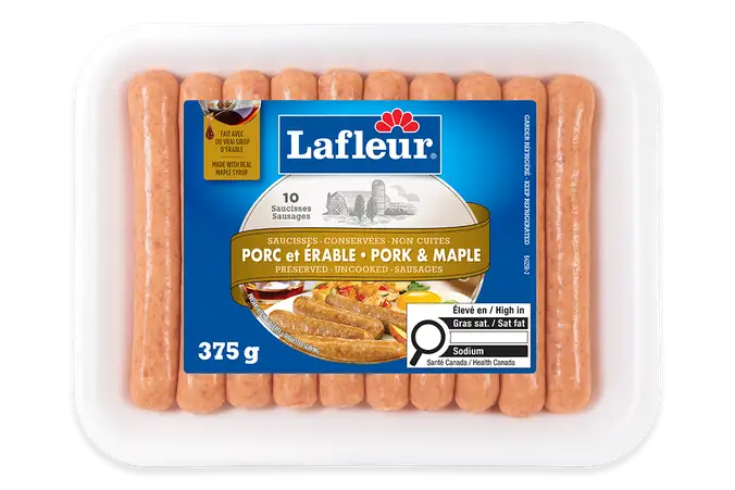 Saucisses fraîches porc et érable