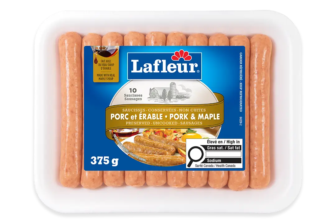 Saucisses fraîches porc et érable