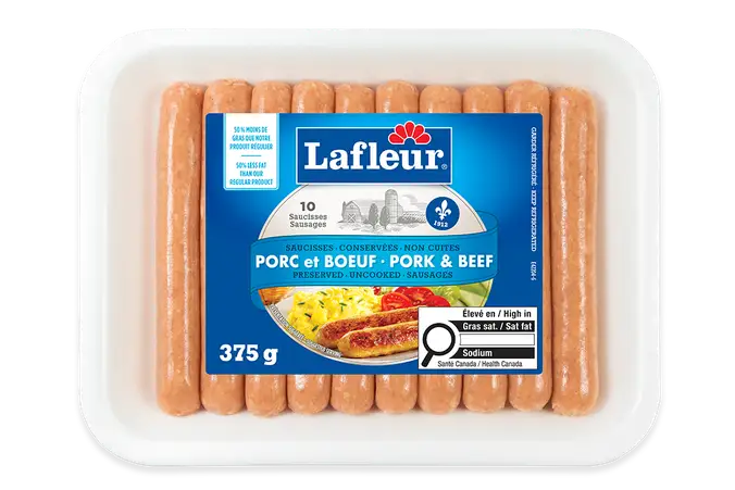 Saucisses fraîches porc et boeuf léger