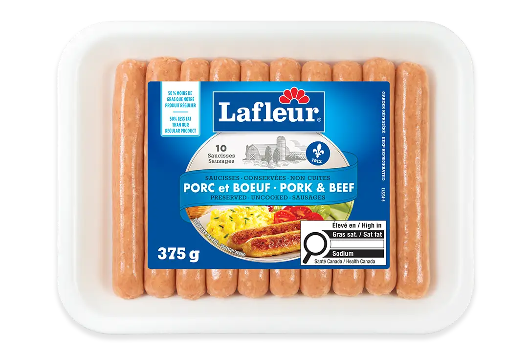 Saucisses fraîches porc et boeuf léger