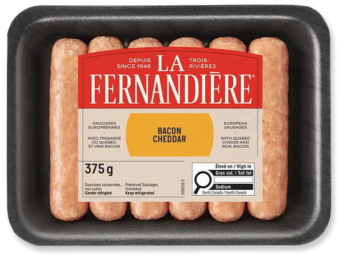 Saucisses signatures bacon cheddar La Fernandière