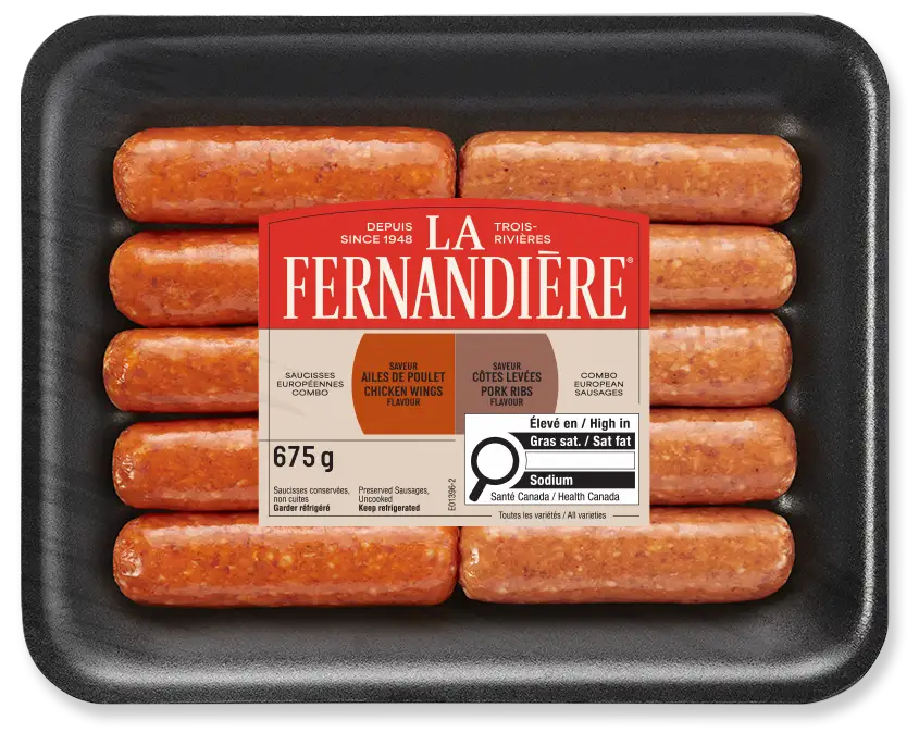 Saucisses combo ailes de poulet et côtes levées La Fernandière