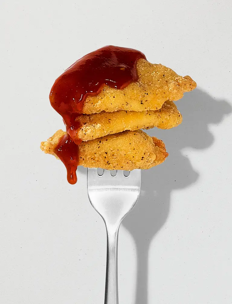 Croquettes sur une fourchette