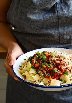 Pâtes avec saucisses La Fernandière